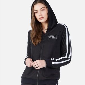 Lauren Moshi Titi Inner Peace Black Zip Up Hoodie